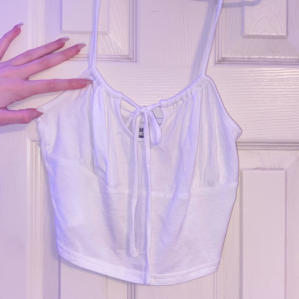 White cropped tank top